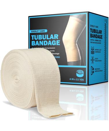 EVERLIT Elasticated Tubular Support Bandage | Stockinette Tubing for Large Arm, Knees, Legs | Light to Moderate Compression Bandage Roll for Tissue Support (Size F | 4