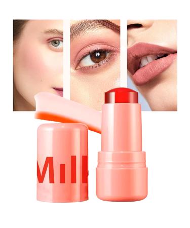 Beneath Lipstick Cooling Water Jelly Lip Stain Cheek Stain Sheer Lip & Cheek Stain Lip Stain Long Lasting Waterproof Pink Lip Stain Lipstick Blush 2-in-1 for Women (Coral)