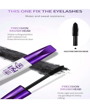 EONFAVE 5D waterproof mascara long eyelashes waterproof volumizing brush black eyelashes long lasting mascara cream mascara with silk fiber nonclumping extra volume thick and curly - Buy Online on GoSupps.com