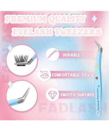 High Precision Blue Lash Tweezers for Eyelash Extensions - DIY Lash Applicator Tool & Tweezers Kit - Buy Online on GoSupps.com