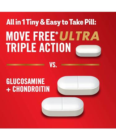 Move Free Ultra Triple Action Joint Support Supplement - 64 Tablets - Type II Collagen, Boron, Hyaluronic Acid - Joint Comfort, Cartilage & Bone Support - 1 Tiny Pill Daily - Buy Online on GoSupps.com