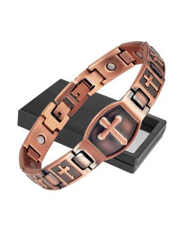 Men's Copper Bracelet Health Bracelet Magnetic Bracelet Cross Bracelet - Buy Online on GoSupps.com