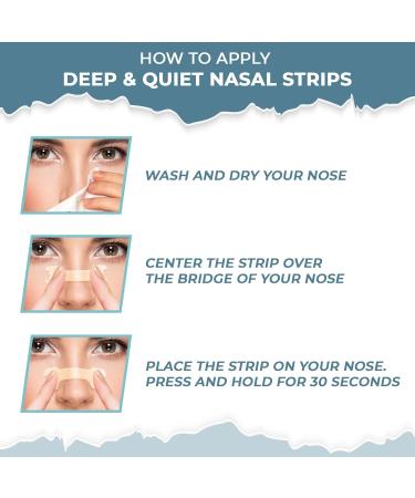 Deep & Quiet Nasal Strips Tan 60 Count - Reduce Snoring, Relieve Nose Congestion, Breathe Easier, Sleep Deeper - Buy Online on GoSupps.com