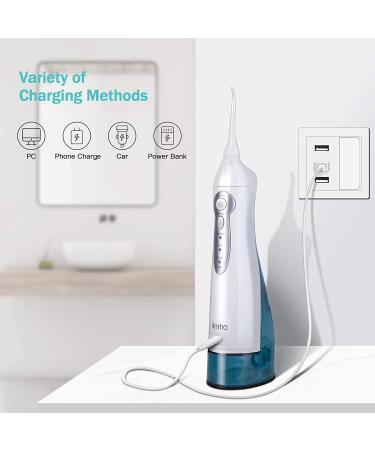 Initio 300ML Cordless Water Flosser - 3 Modes, 6 Tips, IPX7 Waterproof | Rechargeable Teeth Cleaner for Home and Travel - Buy Online on GoSupps.com