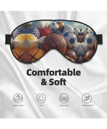 Sports Ball Print Double-Sided Eye Mask | Soft Light Blocking Sleep Aid | Enhance Sleep Quality - Buy Online on GoSupps.com