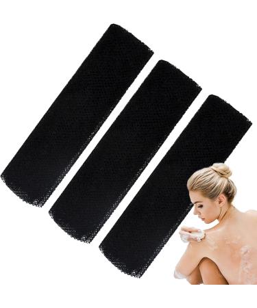 African Net Sponge | Nylon Mesh Skin Smoother Bath Towel Washcloth | Dead Skin Removal Bath Sponges for Women & Men Black - Buy Online on GoSupps.com