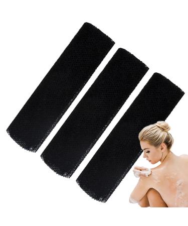 Acunny African Bath Sponge Long Mesh Bath Sponge - Nylon Mesh African Mesh Cloth Shower Net Scrubber - Elastic Bath Sponges Dead Skin for Daily Use Black