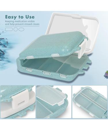 Portable Pill Case - 2pcs Travel Pill Organizer | Folding Daily Pill Box for Vitamins & Medications - Light Blue - Buy Online on GoSupps.com