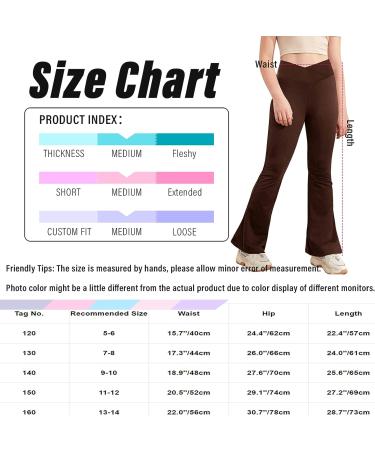 Loodgao Kids Girls Bootcut Yoga Pants | V-Waistband Flared Leggings | Solid Color Wide Leg Trousers | Black 9-10 - Buy Online on GoSupps.com
