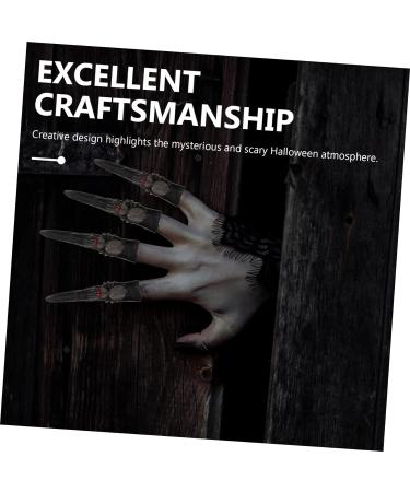 5pcs Halloween Vampire Witch False Nail Set for Witch Cosplay - Plastic Vampire Finger Tips with Spider, Skull & Elf Ears Design - 9.5x2.5cm - Buy Online on GoSupps.com