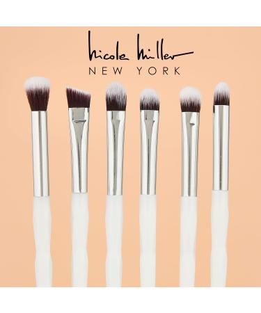 Nicole Miller New York 14pc Complete Makeup Brushes Collection with Zipper Bag Snow Pearl White Ideal Present or Any Occasions Great for Beginners to Professionals - Buy Online on GoSupps.com