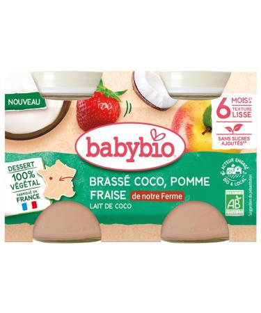 BABYBIO Petits Pots Brass s Coco Pomme Fraise - 2x130g