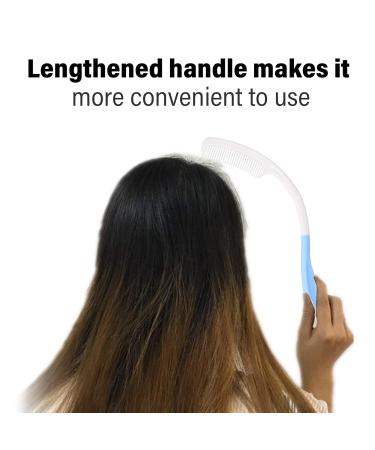 Long Handle Comb for Elderly | Curved Blue & White Handles | Living Aids for Enhanced Comfort - Buy Online on GoSupps.com