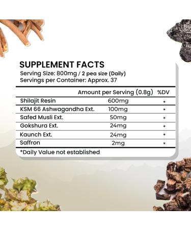 Deluce Himalayan Shilajit Resin Gold (30g) | 600mg Premium Shilajit with KSM-66 Ashwagandha Safed Musli Gokshura | Strength Stamina & Immunity Support | Lab-Tested Vegan Gold Grade - Buy Online on GoSupps.com