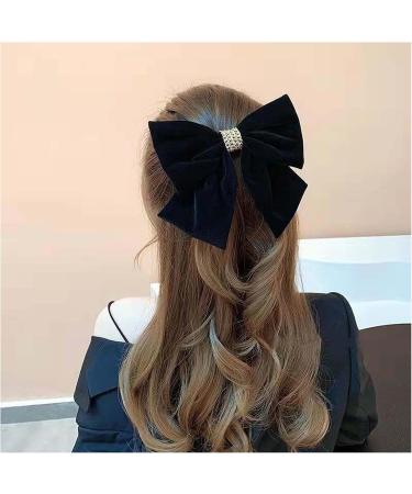 Atentuyi Vintage Black Velvet Bow Hair Clip Large Bow Hair Clip Silk Bow Hair Clip Satin Ribbion Bow Clip Large Bow Headpiece Retro Bowknot Accessories for Women and Girls Colour 1 - Buy Online on GoSupps.com