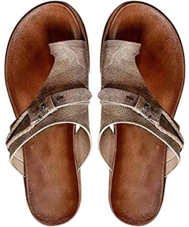 Women's Leather Bunion Correcting Sandals with Arch Support - US 9 Dark Brown - Buy Online on GoSupps.com