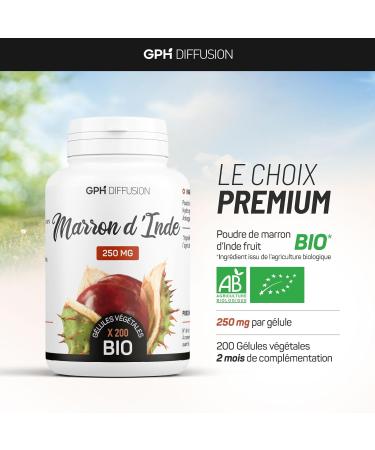 Organic horse chestnut 250mg - 200 vegetable capsules 250 mg - Buy Online on GoSupps.com