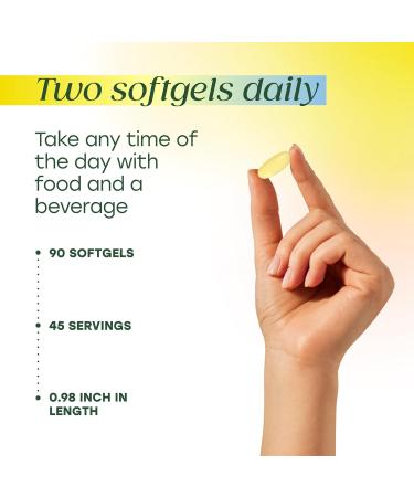 MegaFood 2000mg Fish Oil Omega 3 Supplements - Burp-Less & Lemon Oil Infused - Heart Brain Eye Joint & Immune Support Supplement - 1200mg EPA & DHA Per Serving - 90 Softgels 45 Servings - Buy Online on GoSupps.com