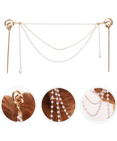 Lurrose Japanese Pearl Tassel Hairpin - Gold Chinese Hair Stick (1 Piece) | International Shipping Available - Buy Online on GoSupps.com