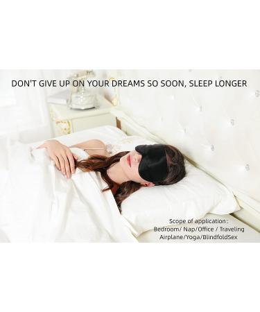 KAAHYNNO 22 Momme Adjustable Silk Sleep Eye Mask - 100% Mulberry Silk, Hypoallergenic, Lightweight, Breathable - Perfect for Side Sleepers, Travel, and Night Time - Dark Black - Buy Online on GoSupps.com