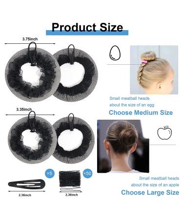6PCS Reusable Black Bun Hair Nets Set - Elastic Mesh Cover for Ballerina Dancer, Nurse, Skater - Stretch Lace Hair Accessories for Women & Girls - Large Size - Buy Online on GoSupps.com