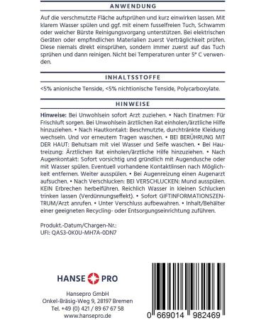 Buy Hanseatic Steel Cleaner 2 x 500 ml - Fragrance-Free Streak-Free Ideal for Kitchen & Grill - Ready to Use - Buy Online on GoSupps.com