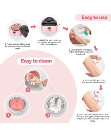 EasyinBeauty Waxing Kit for Women Men - 6 Pack Hard Wax Beads & Warmer for Hair Removal - Sensitive Skin Formula - Ideal for Eyebrow, Facial, Armpit, Bikini, Brazilian - Target Different Hair Types - Buy Online on GoSupps.com