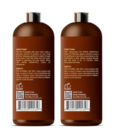 Castor Oil Shampoo & Conditioner Set for Hair Growth | Rosemary & Peppermint | Anti-Hair Loss | Strengthen & Shine | 16 fl oz - Buy Online on GoSupps.com