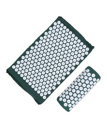Massage Pillow Cushion Set for Blood Circulation - Removable Elastic Sponge Acupressure Pad - Dark Green - Ideal for Home & Beauty Salon - Buy Online on GoSupps.com