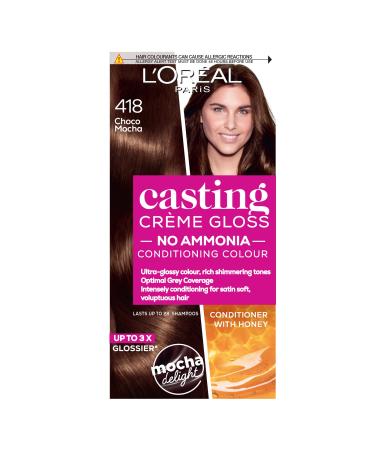 L'Oreal Paris Casting Creme Gloss 418 Choco Mocha: Ammonia-free lasts 32 washes Up to 3 times shinier 4 times silkier visibly healthier.
