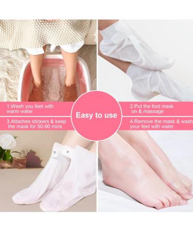 2 Pairs Foot Peel Mask for Soft Baby-Soft Feet | Exfoliating & Moisturizing Callus Remover Treatment Socks with Plant Formula | Rose Scented - Buy Online on GoSupps.com