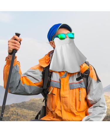 Ibuloule Sun Face Shield - UV Protection Light Cooling Facial Cover with Ear Loops - Summer Sun Protection Scarf in Gray - Buy Online on GoSupps.com