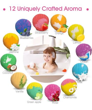 Shell Kids Bath Bombs Gift Set with Surprise Toys - Handmade Bubble Bath Fizzes for Children - Perfect for Birthday, Christmas & Party Favor - Buy Online on GoSupps.com