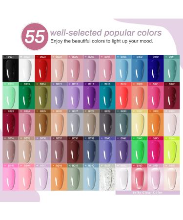 JODSONE 60 PCS Gel Nail Polish Kit with UV Light Base - Soak Off Manicure Set for All Seasons | Matte Glossy Top Coat & Accessory Tools Included - Buy Online on GoSupps.com