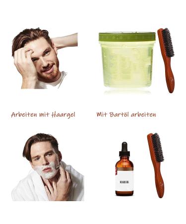 VinBee Men's Boar Bristle Beard Brush | Stiff Hairbrush for Men | Red | Perfect for Grooming & Styling - Buy Online on GoSupps.com