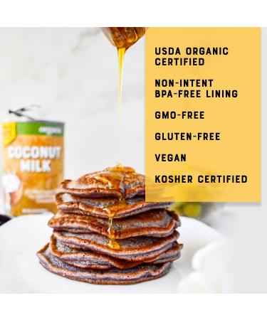 Organic Coconut Milk by Natures Greatest Foods - Unsweetened, No Guar Gum, Preservatives - 13.5 Oz Pack of 12 - Gluten Free, Vegan, Kosher - 17-19% Coconut Milk Fat - 13.5 Ounce Cans - Buy Online on GoSupps.com