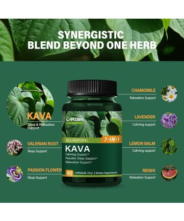 DetoxenNATURE Herbal Formula Kava Extract for Calming Support Peaceful Sleep Support & Relaxation Support. 90Capsules - Buy Online on GoSupps.com