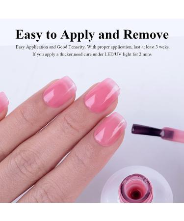 Imtiti Sheer Jelly Pink Gel Nail Polish - UV/LED Light Cure DIY Manicure 0.5 fl oz - Buy Online on GoSupps.com