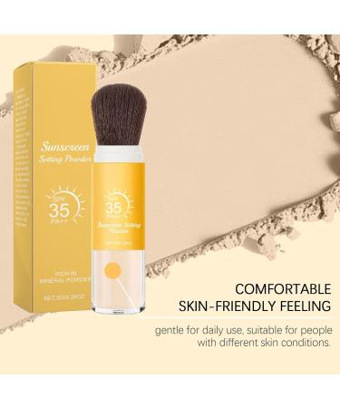  DzpKrka Mineral Sunscreen Powder | Face Sunscreen Mineral Shine Control Mattifying Finish Breathable Texture Travel Size Transparent for Beach and Under Makeup - Buy Online on GoSupps.com