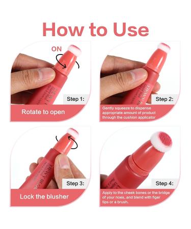 MARBUROLY Liquid Blush Stick - Matte Cream Face Blush with Cushion Applicator - Multi-use Waterproof Blendable Rouge for Cheeks - Dewy Finish (103 Rosa Cool Pink) - Buy Online on GoSupps.com