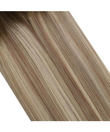 Moresoo Remy Real Hair Extensions - 55cm Hot Fusion U-Tip Bondings in Dark Brown to Blonde #3/8/22 - 50g 1g/s Real Hair Extensions - Buy Online on GoSupps.com