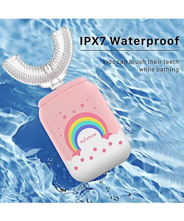 Kids U-Shaped Electric Toothbrush with 5 Cleaning Modes - Pink | Ages 2-7 | Waterproof - Buy Online on GoSupps.com