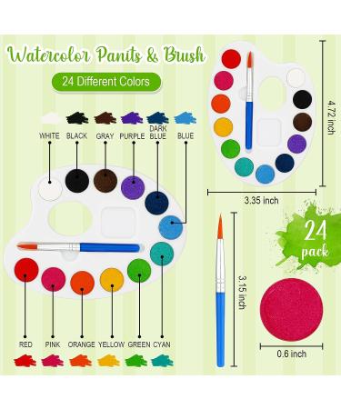 Mini Watercolor Paint Set with Canvas Panel, Easel, and Brush Kit for Kids - 12 Colors - School Art Party Favors - 48 Pcs - Buy Online on GoSupps.com