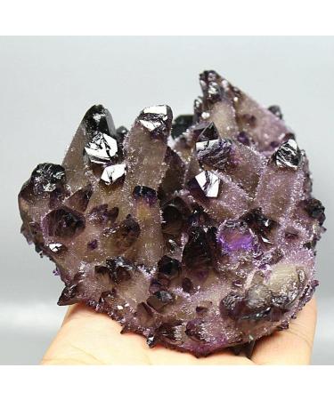 for Novelty Natural Quartz Crystal Purple Ghost Cluster VUG Specimen Crystal Cluster (Size : 300-400g)