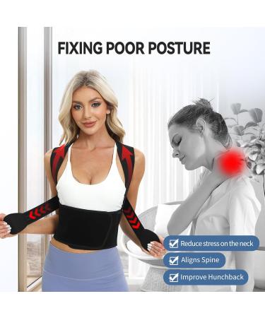 Back Brace Posture Corrector | Adjustable Shoulder Straightener for Pain Relief | Supports Scoliosis Hunchback & Thoracic Spine | Breathable Comfort - Medium Size - Buy Online on GoSupps.com