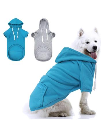 Ranypet large dog hooded sweater set 2 pieces dog hoodie with a large zipper bag nice fashion soft cotton warm pet hoodie sweater for autumn and winter 3xl