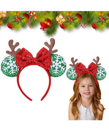 Christmas Sequin Antler Headbands Christmas Bow Headband Red Green Christmas Reindeer Hairbands Lovely Party Holiday Hairhoops Xmas Hair Accessories Hair Bows Hair Hoop Hair Band for Women and Girl - Buy Online on GoSupps.com