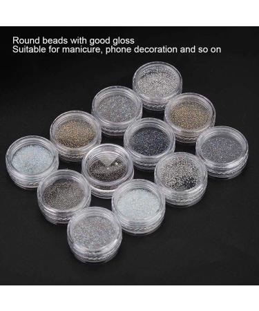 Shop 12 Grids 3D Steel Ball Nail Art Kit - Mini Metal Balls & DIY Manicure Tools for Fashionable Designs - Buy Online on GoSupps.com