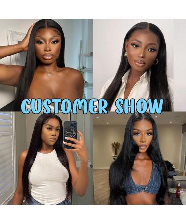 24 inch DULOVE Straight HD Transparent Lace Front Wig Human Hair 13x4 Pre Plucked for Black Women - 180 Density, Natural Color, Glueless with Baby Hair - Buy Online on GoSupps.com