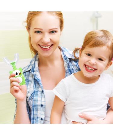 FRIUSATE 4 Pcs Silicone U-Shaped Kids Toothbrushes - Cartoon 360 Kids Toothbrush for Ages 2-6 - Food Grade Silicone - Buy Online on GoSupps.com